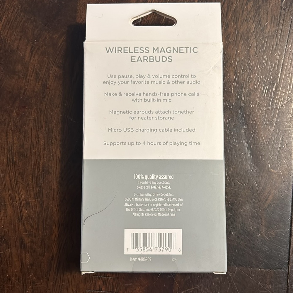 Ativa Wireless Magnetic Earbuds Gray Bluetooth Hands free - Picture 2 of 3